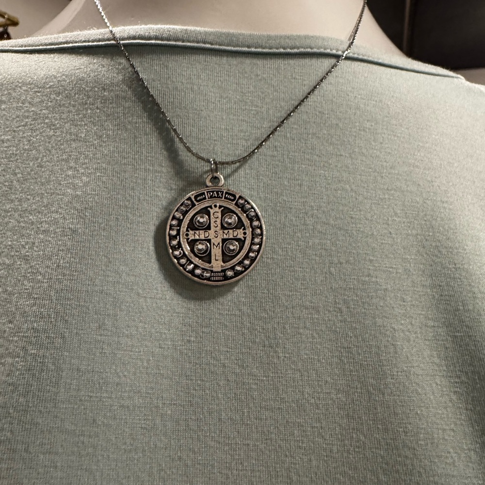 Silver St. Benedict Pax Necklace